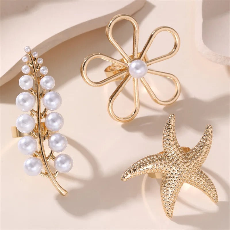 Trio Bloom Finger Rings