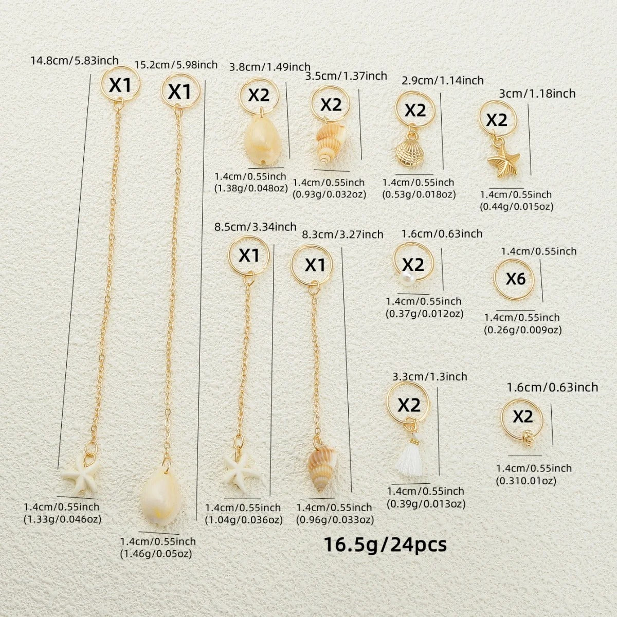 24 piece hair decor