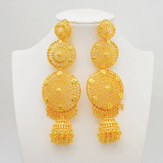 Sirena Gold Statement Earrings.